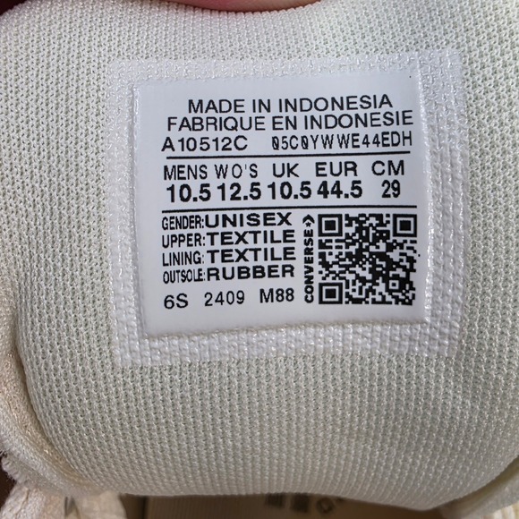 Converse All Star Heavy Canvas Cream Low Top Gum Rubber Toe and Sole Sneakers - Picture 5 of 9